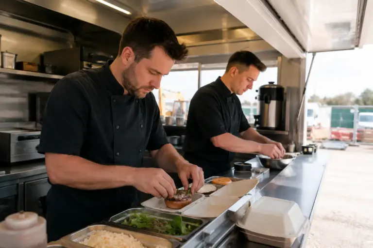 construction catering chefs at work