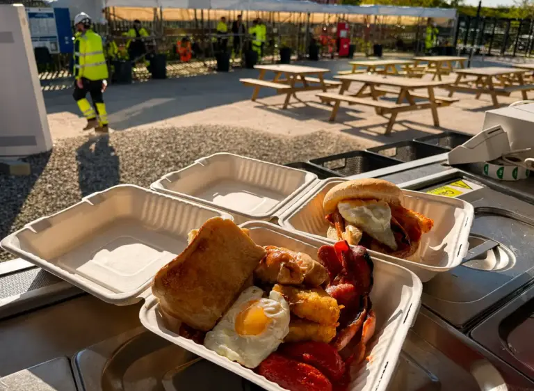 Construction Site Catering breakfast